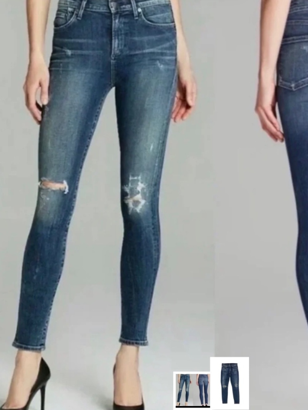 Citizens of Humanity Rocket High Rise Skinny Jeans Indie Distressed  Size 28